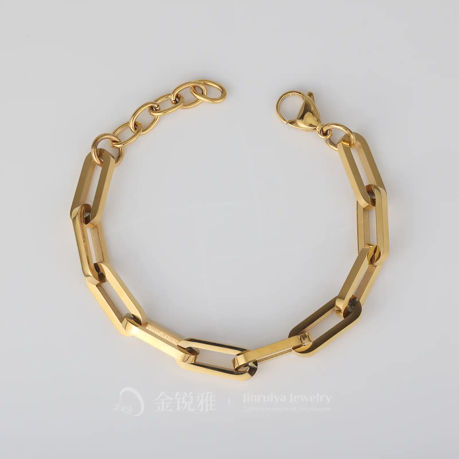 Stainless Steel Paperclip Bracelet Flat Lay