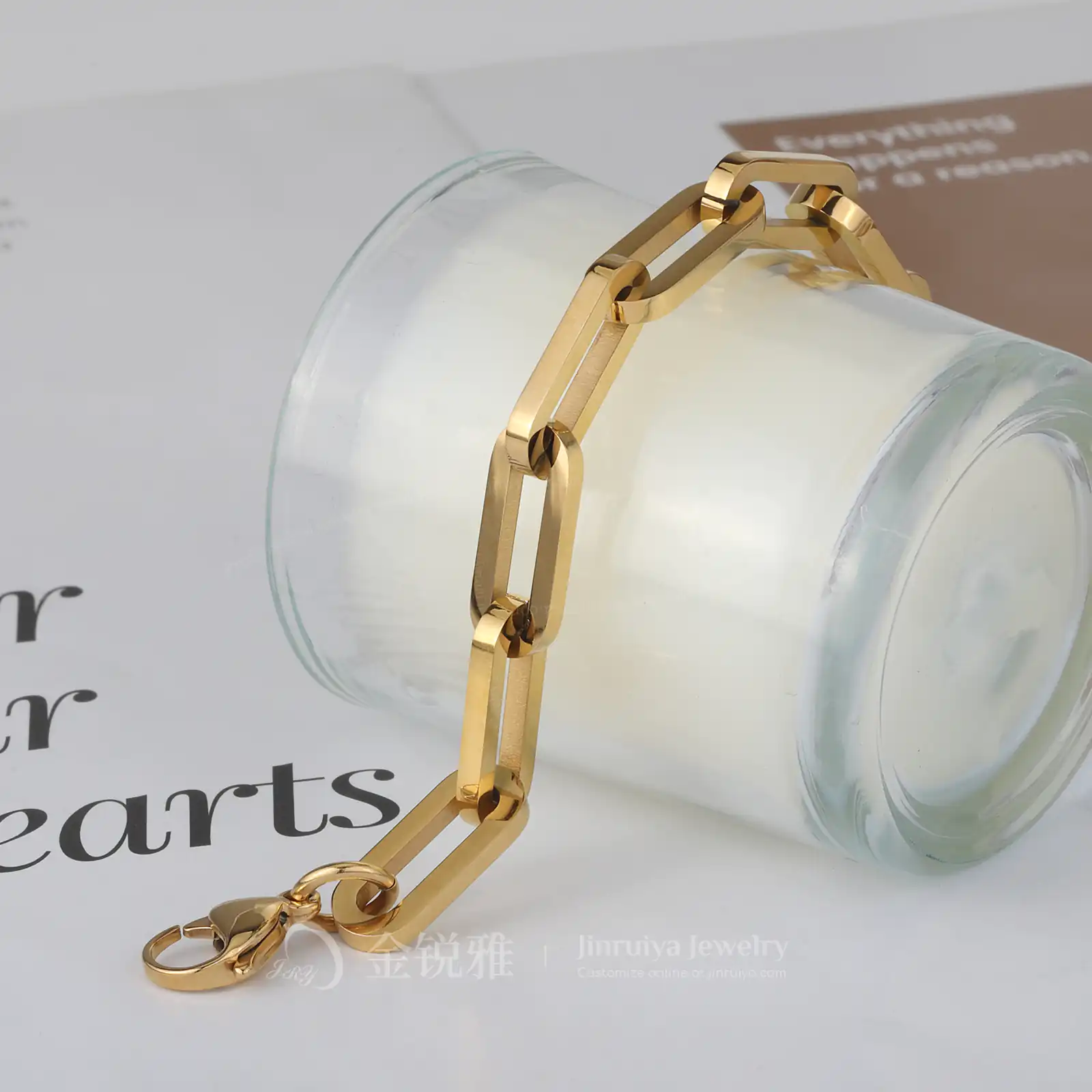 Stainless Steel Paperclip Bracelet Detail