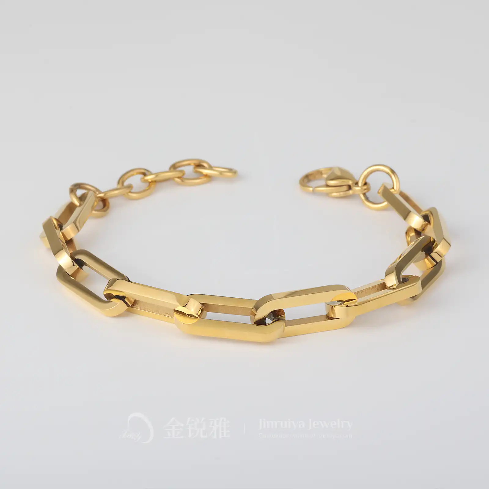 Stainless Steel Paperclip Bracelet Detail