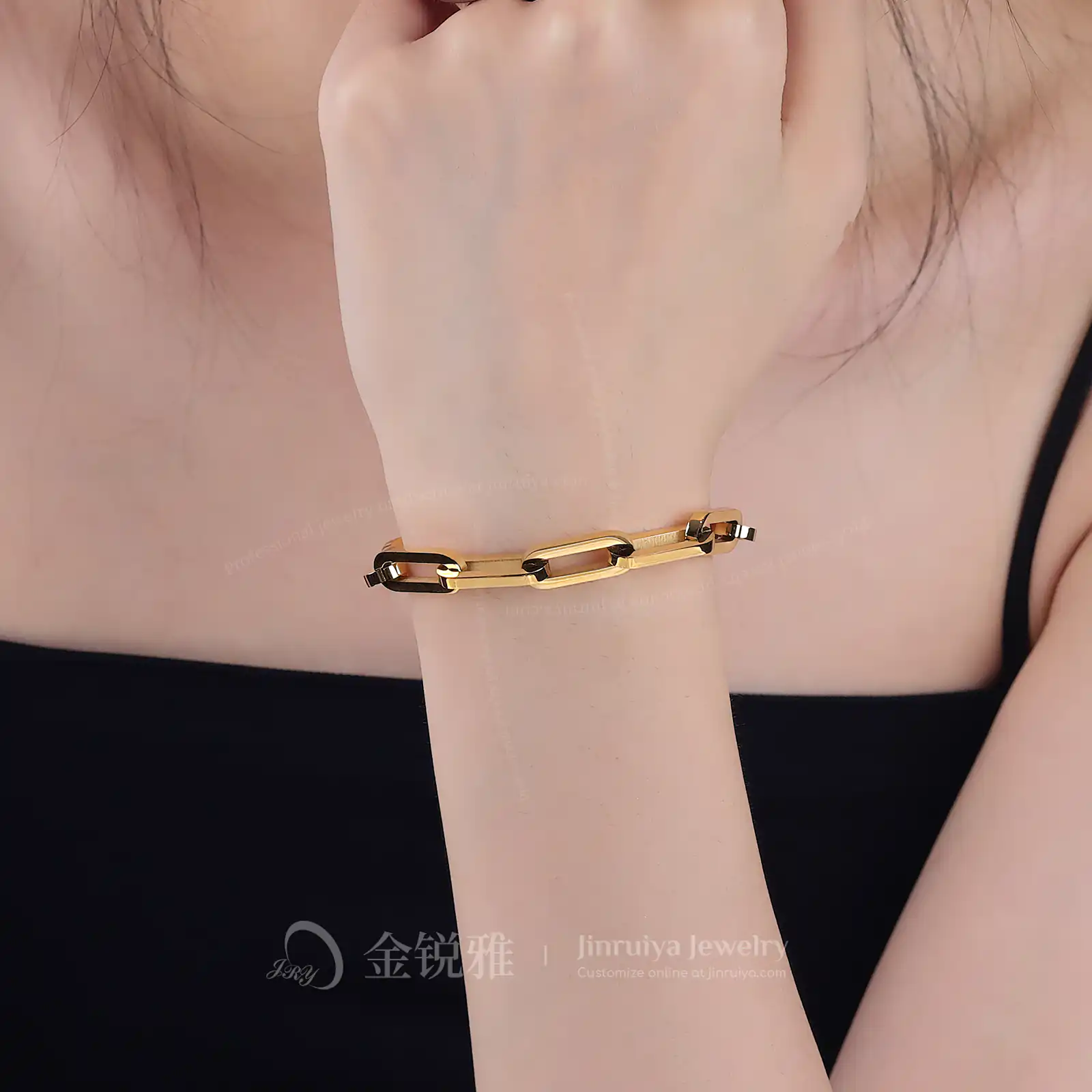Stainless Steel Paperclip Bracelet Wearing Display