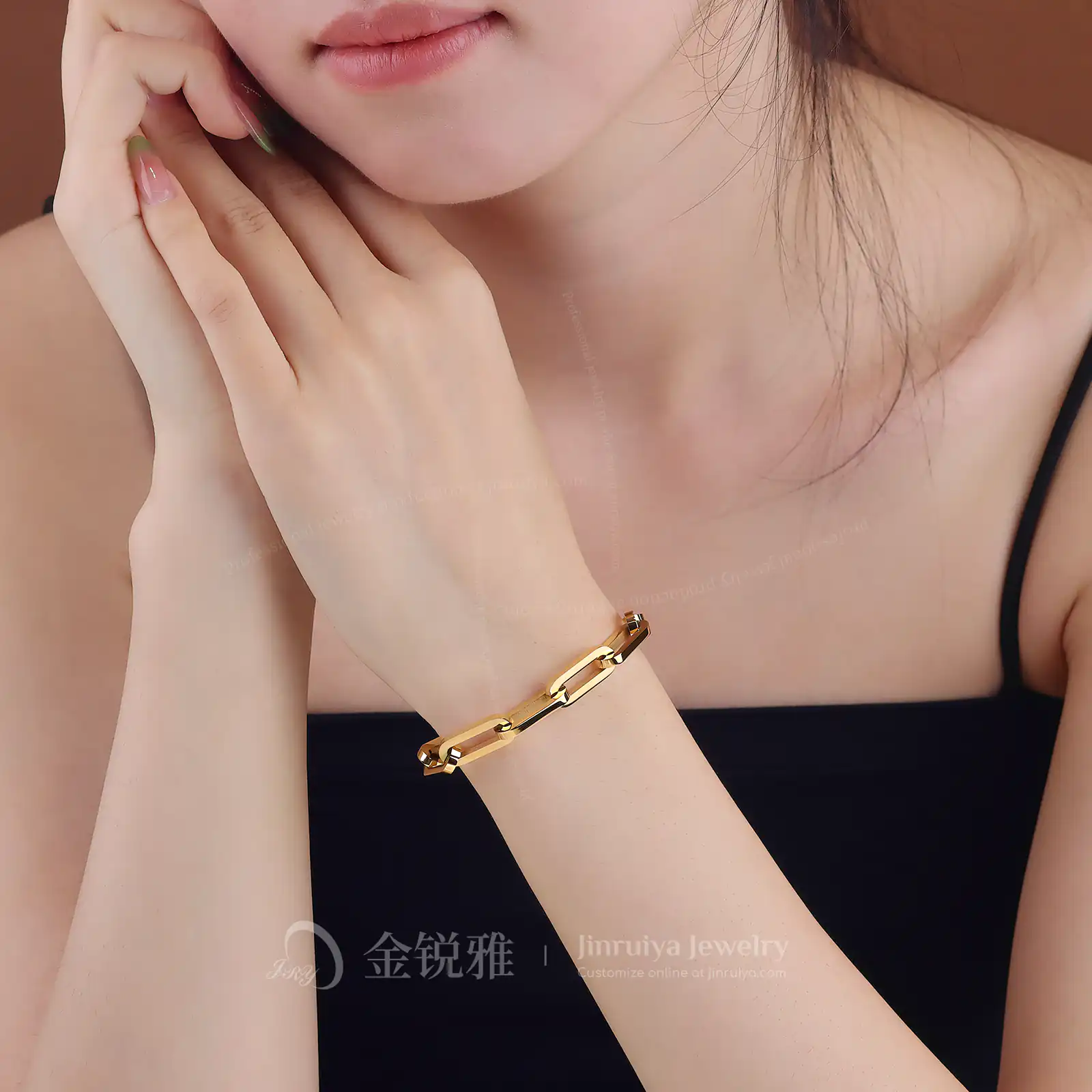 Stainless Steel Paperclip Bracelet Wearing Display