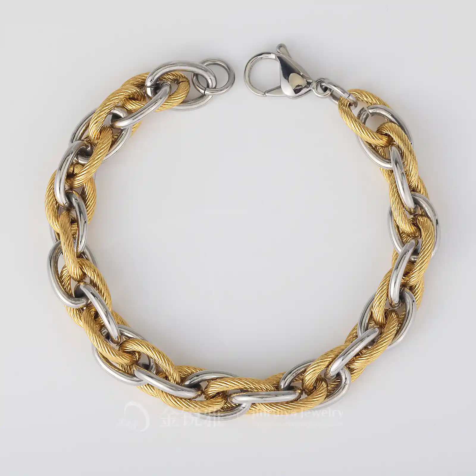 Twill O-Link Bracelet with 10 mm Chain Width