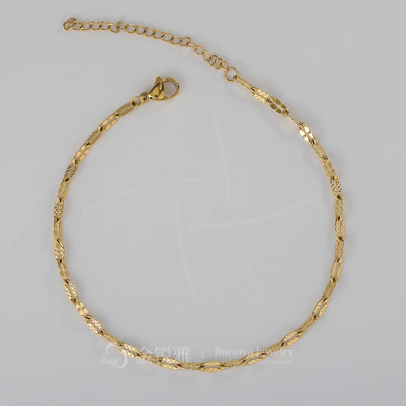 Lip chain bracelet laid flat