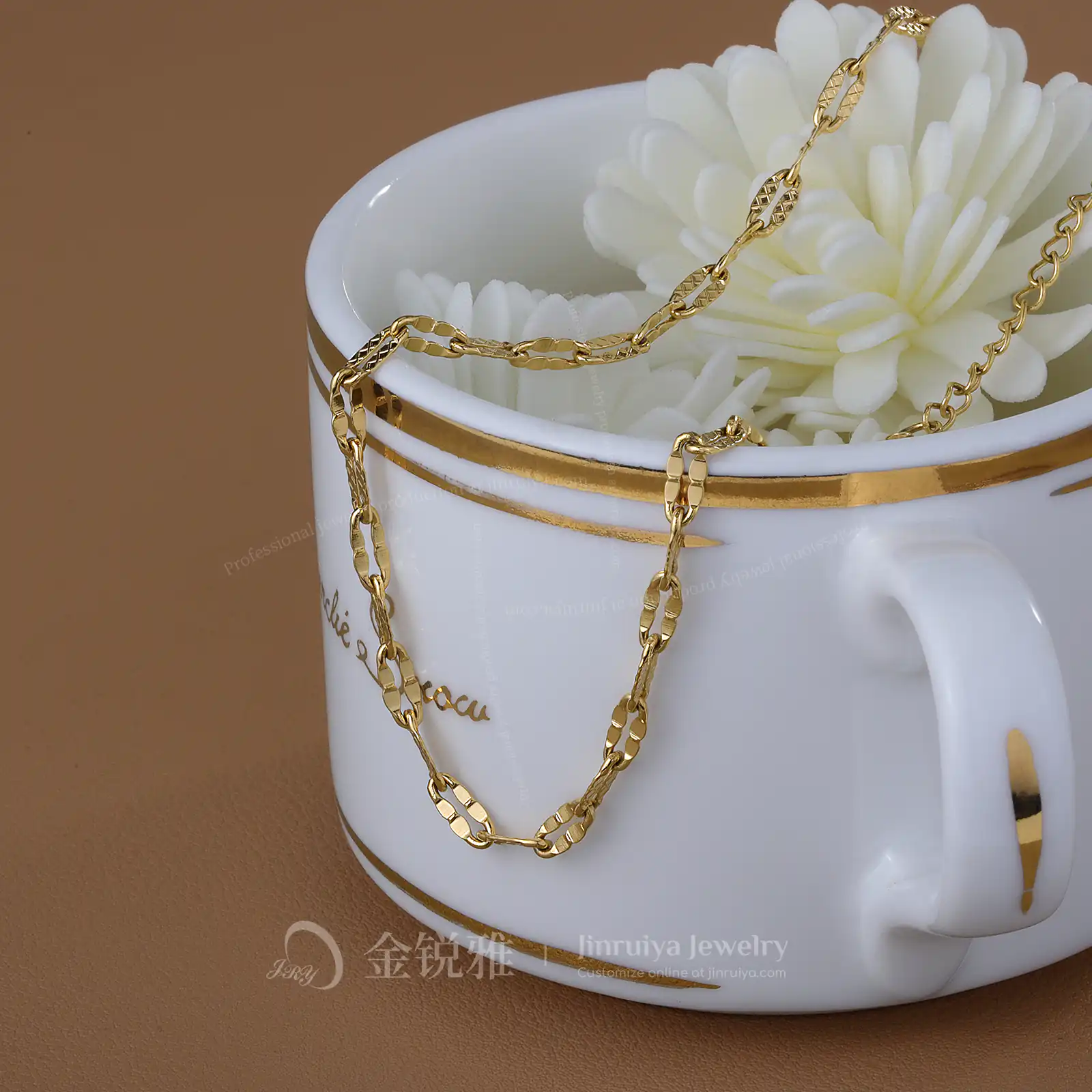 Lip chain bracelet close-up