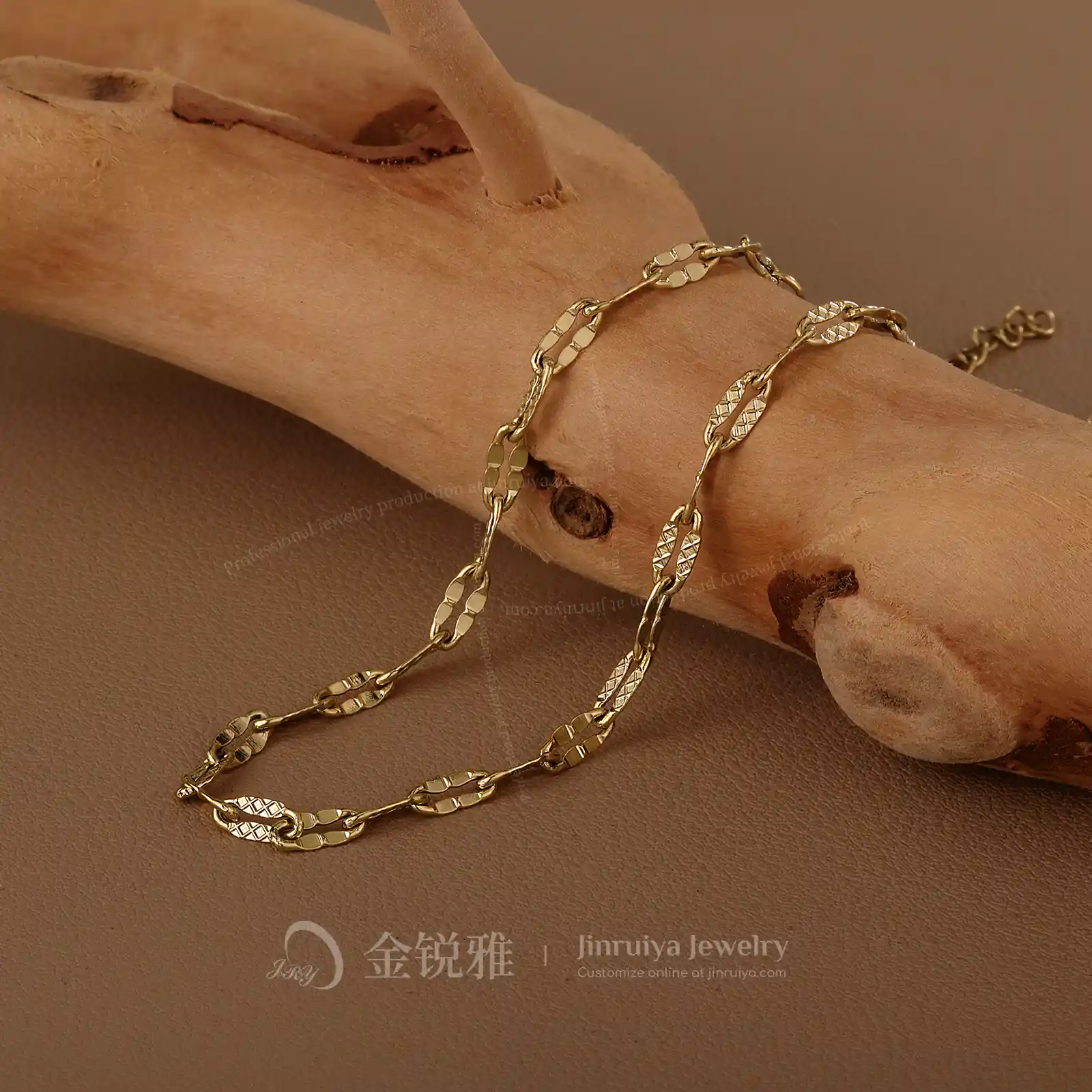 Lip chain bracelet close-up