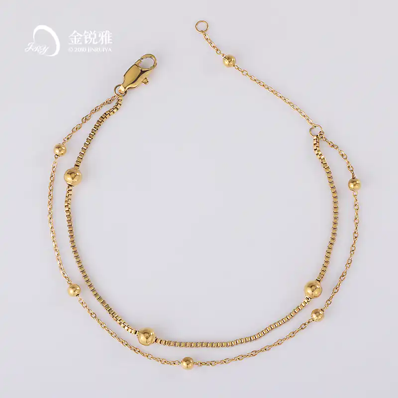 Double Layer Bracelet with O and Box Chain