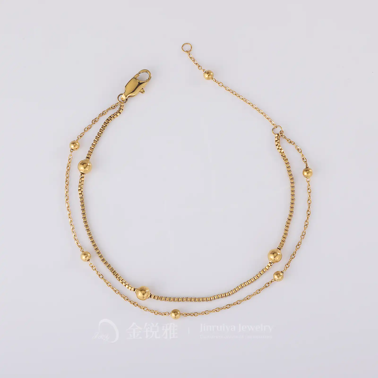Double Layer Spacer Bead Bracelet, Flat Lay