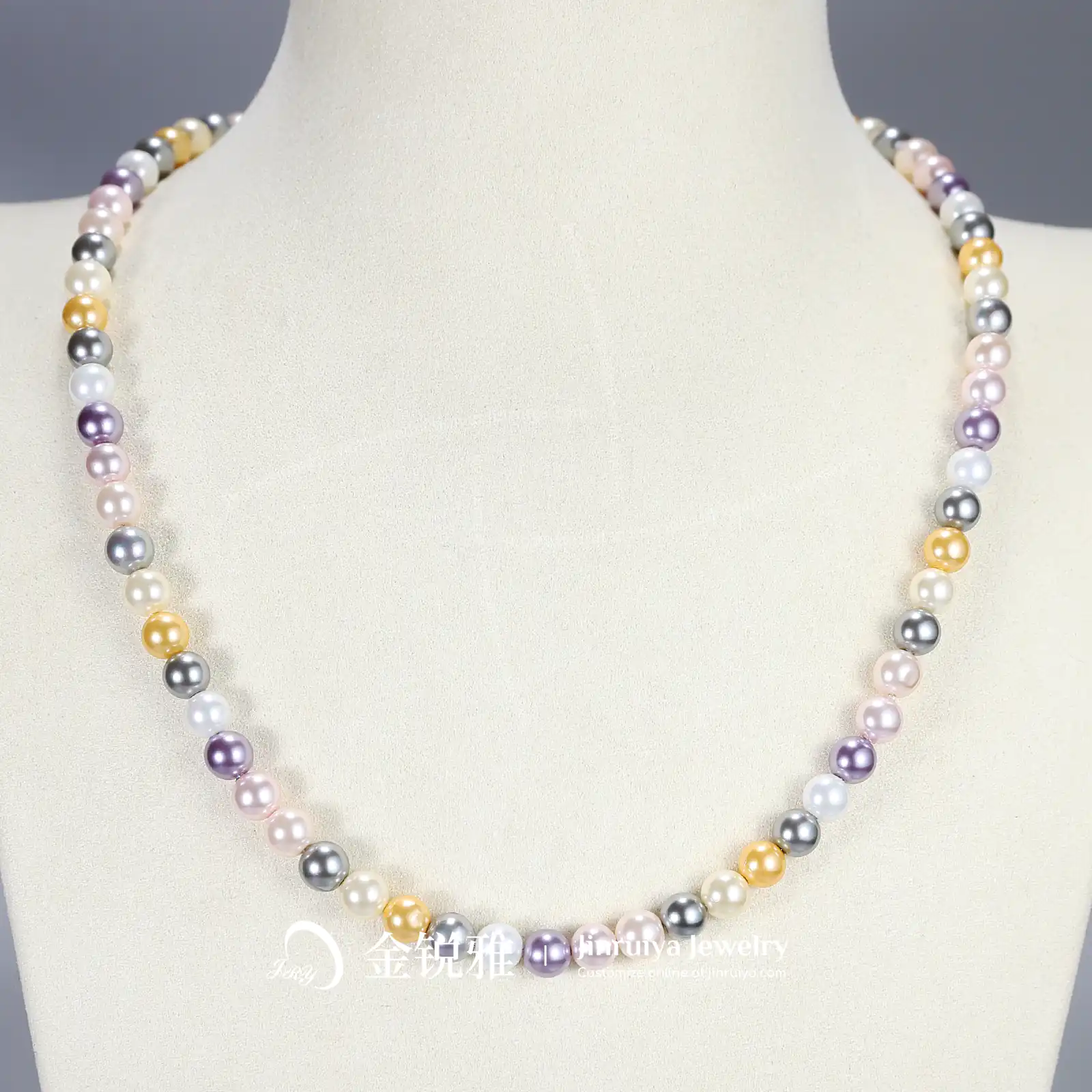 Beaded shell pearl necklace style 02