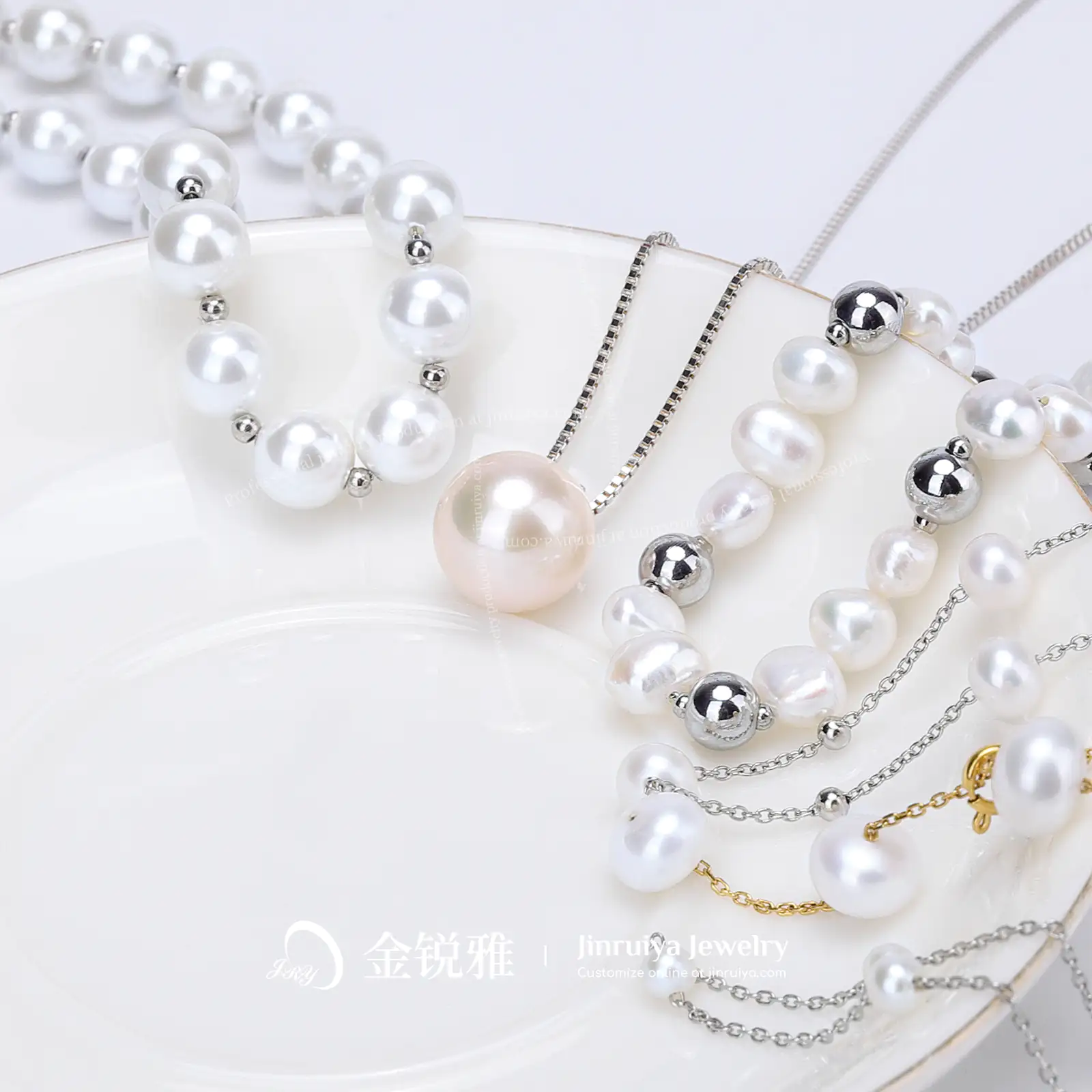 Custom pearl necklaces in various styles