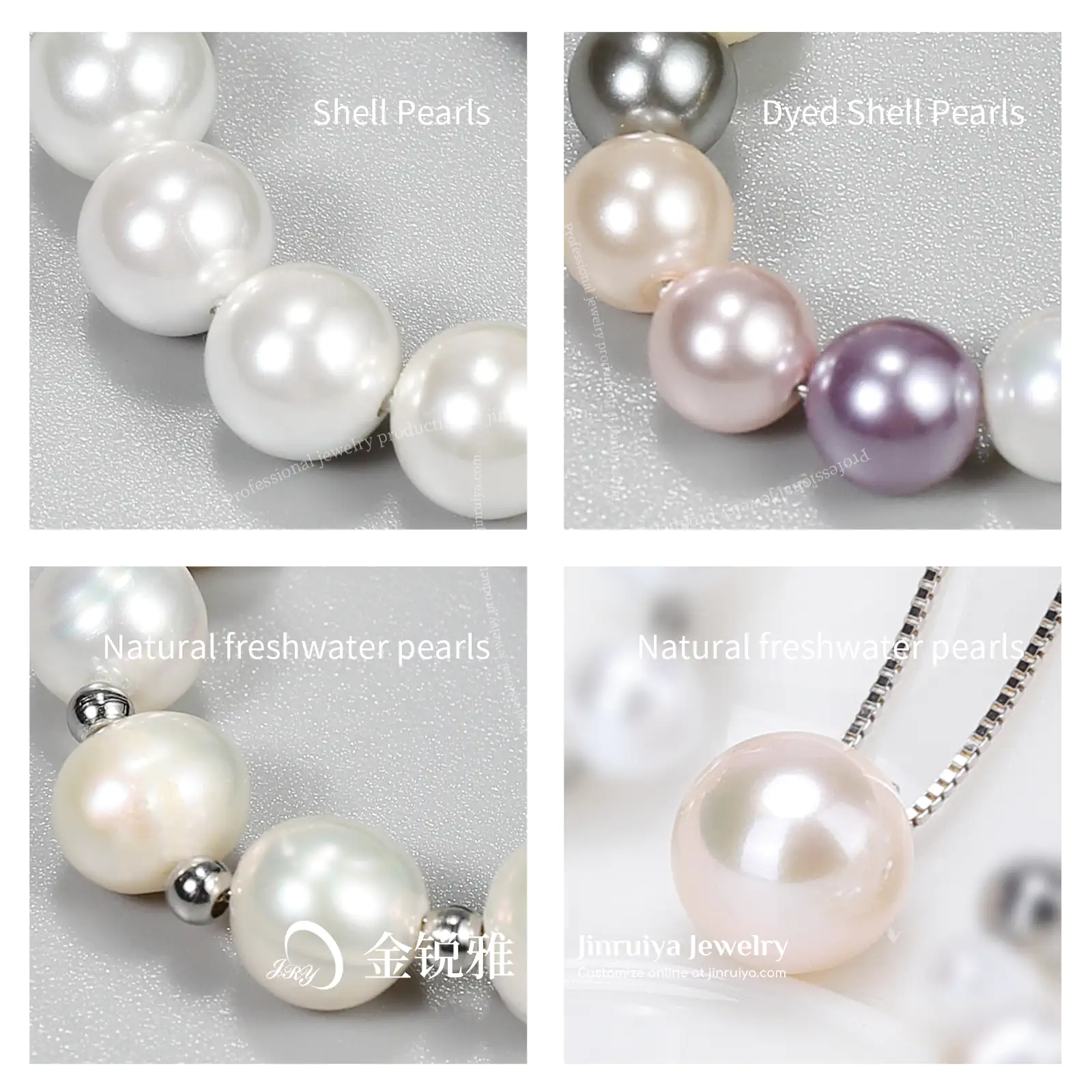 Comparison of shell pearls and natural freshwater pearls